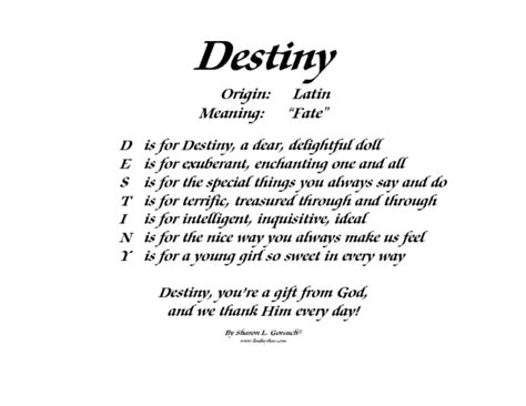 Meaning of Destiny - LindseyBoo