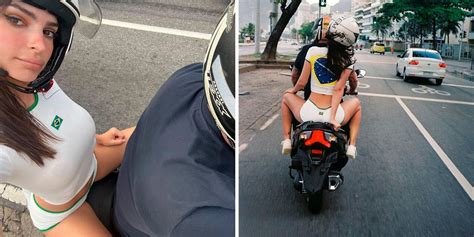 Emily Ratajkowski Rides A Motorcycle In Teeny Tiny White Hot Shorts