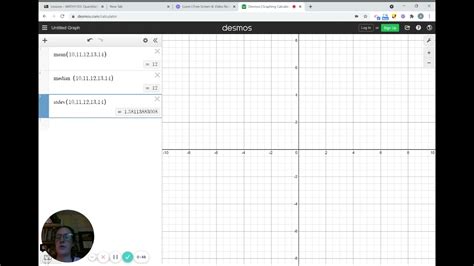 Mean Median Sample Standard Deviation On Desmos Youtube