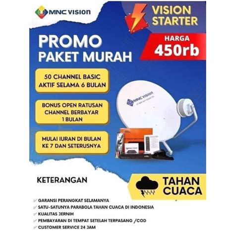 Jual Paket Starter By Mnc Vision Parabola Decoder Full Set Shopee