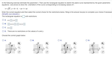 Solved In The Following Exercise Eliminate The Parameter T