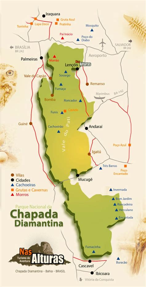 Mapa Da Chapada Diamantina Nas Alturas Chapada Diamantina Brasil