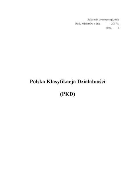 PDF Polska Klasyfikacja Działalności PKD Polska Klasyfikacja