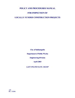 Fillable Online Indy Policy And Procedures Manual City Of