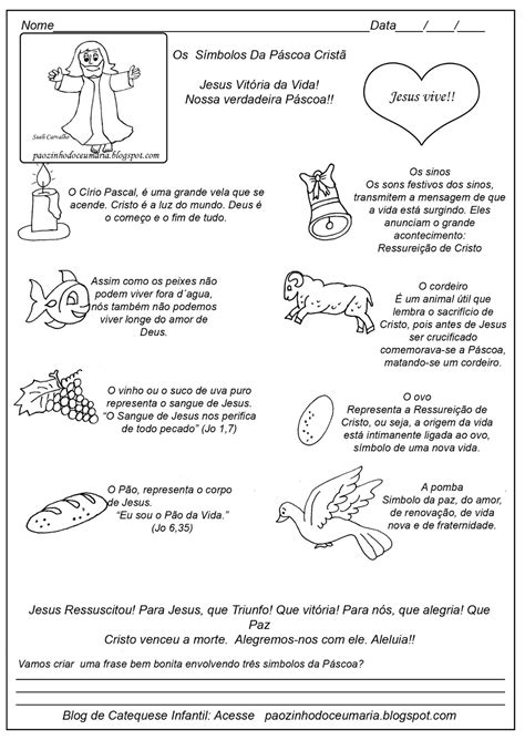 Pãozinho do Céu Os Símbolos da Páscoa Catequese