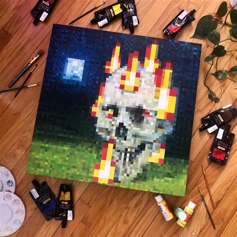 Skull on Fire Minecraft Painting by artworkbyevie on DeviantArt