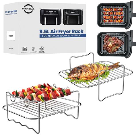 Buy Ninja AF400UK & AF451UK Air Fryer Racks for 9.5L Ninja Dual air ...