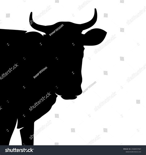 Cow Head Silhouette Vector Stock Illustration Stock Vector (Royalty ...