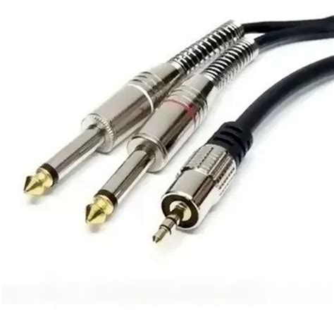 Cabo P2 Estéreo X 2 P10 Mono 1 80m Profissional Plug Dourado MercadoLivre