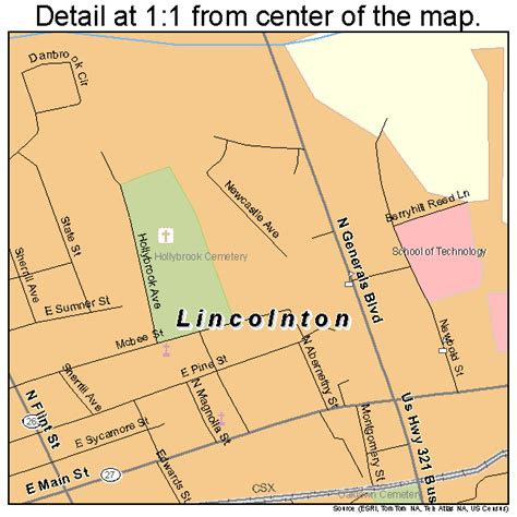 Lincolnton North Carolina Street Map 3738320