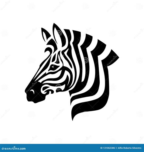 Zebra Head On White Background Stock Vector Illustration Of Animal