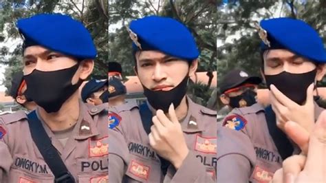 Viral Polisi Tampan Digoda Demonstran Saat Unjuk Rasa Begini Pesonanya