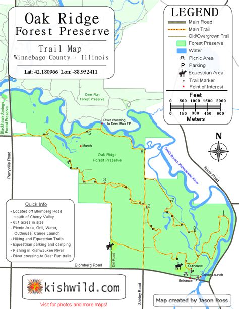 Oak Ridge Forest Preserve Map - Rockford IL • mappery