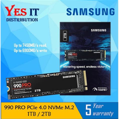 Samsung 990 Pro Pcie 4 0 Nvme M 2 Ssd With Heatsink No Heatsink 1tb