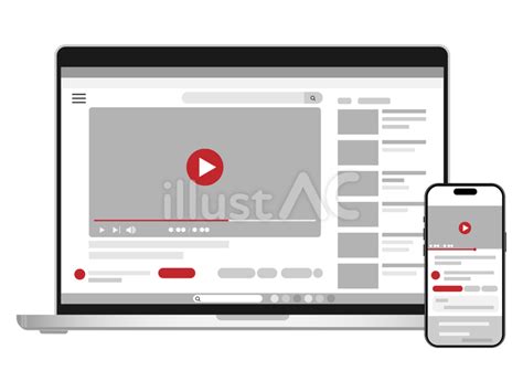 パソコンとスマートフォンで動画サイト視聴イラスト No 25130116｜無料イラスト・フリー素材なら「イラストac」