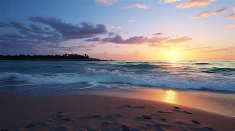 Premium AI Image | A photo of a calm and peaceful beach as daylight ...