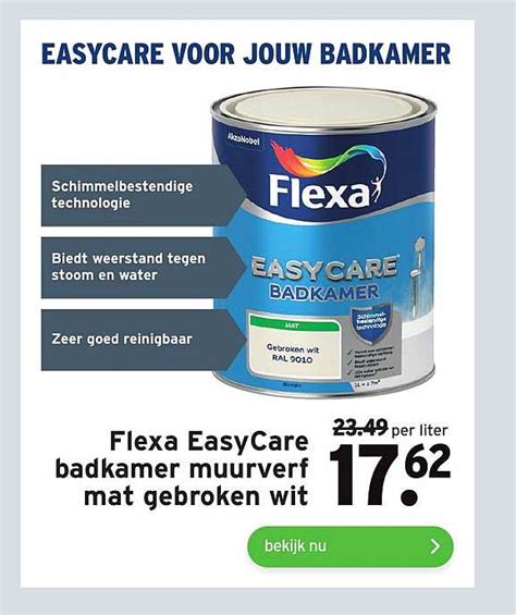 Flexa Easycare Badkamer Muurverf Mat Gebroken Wit Aanbieding Bij Gamma