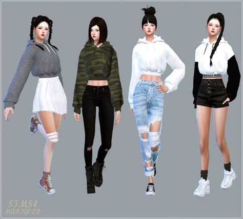 Sims4 Marigold New Crop Hoodie • Sims 4 Downloads