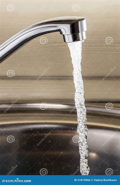 The Flow Of Water From The Tap Stock Photo Image Of Faucet Flowing