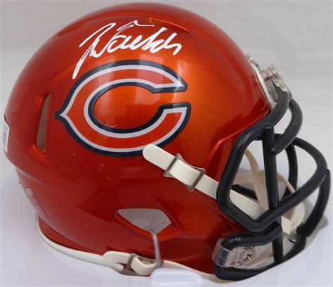 Justin Fields Autographed Signed Orange Flash Speed Mini Helmet Chicago