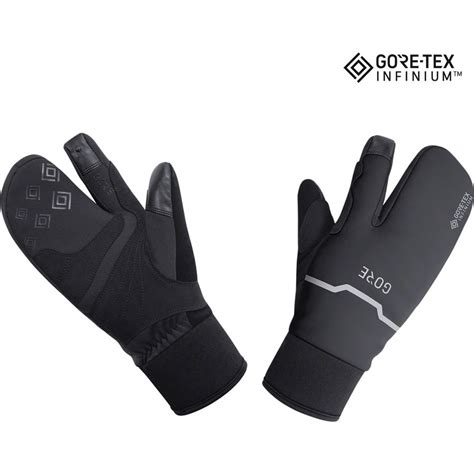 Gore Tex Windstopper Infinium Thermo Split Gloves Black Lobster