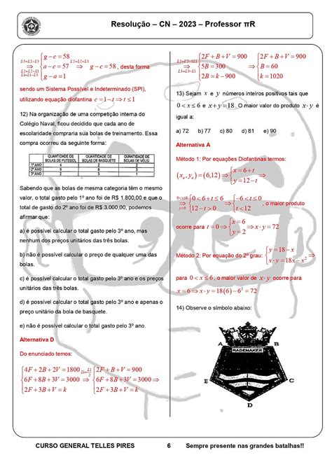 Corre O De Matem Tica Col Gio Naval