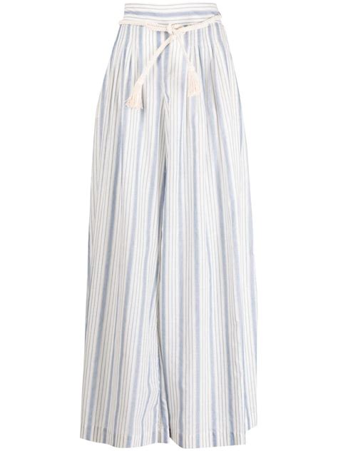 Zimmermann Chintz Striped Wide Leg Trousers Farfetch