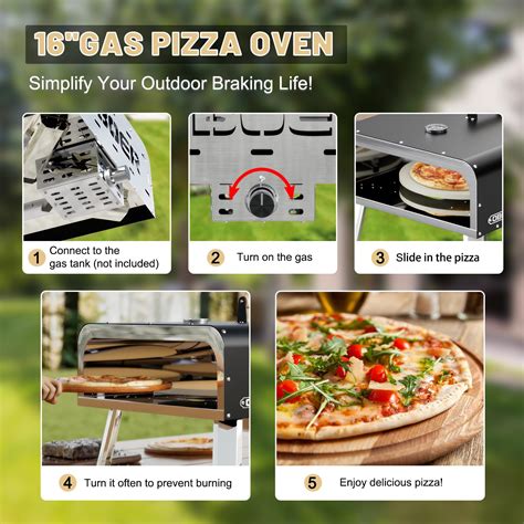 Snapklik.com : Portable Pizza Oven Outdoor,16" Rotatable Pizza Ovens