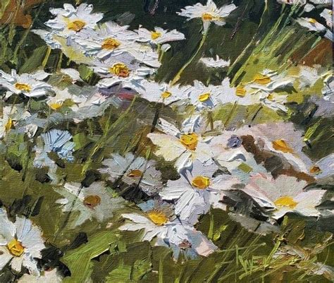 Pin by 보영 on 빠른 저장 in 2024 Daisy painting Daisy art Landscape art