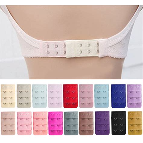 12PCS Women Bra Extenders Assorted Color 3 Rows 2 Hooks Elastic