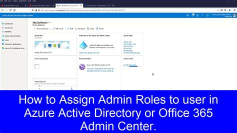 How To Assign Admin Roles To User In Azure Active Directory Or Office