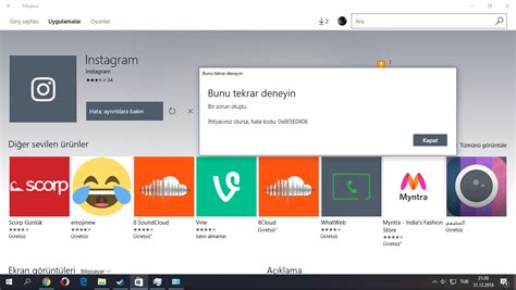 Windows 10 İnstagram yüklerken 0x8e5E0408 Hatası Technopat Sosyal