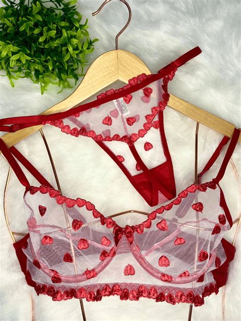 Lingerie De Cora O Transpar Ncia Sexy Conjunto De Suti Sem Bojo E