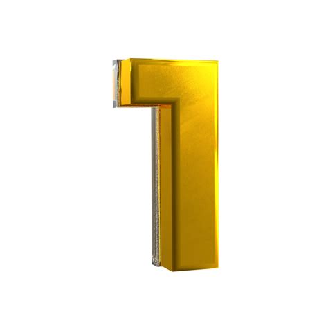 3D Number 1 Mental Yellow 10885816 PNG