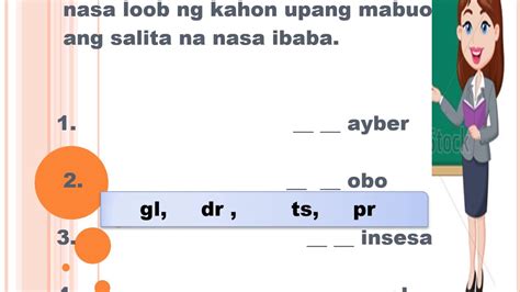 Salitang May Klaster Worksheet Grade 3