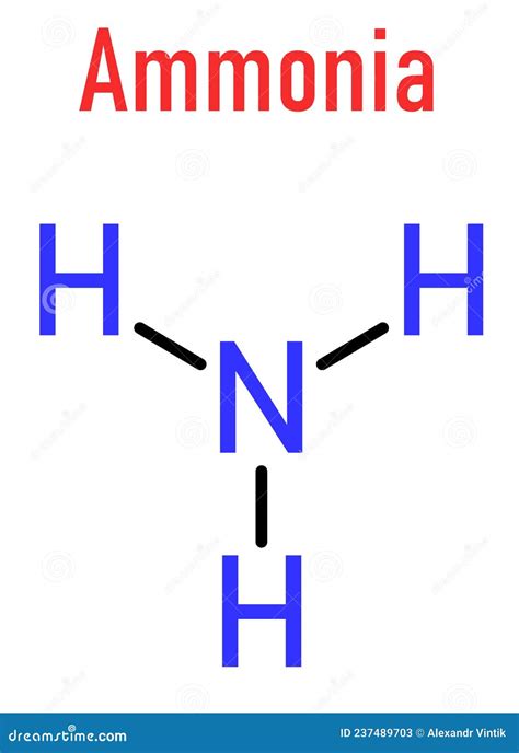 Ammonia Nh3 Molecule Skeletal Formula Stock Vector Illustration Of