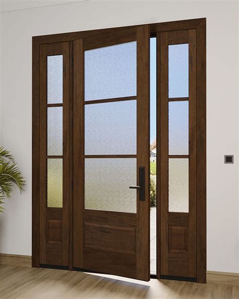 Mahogany 1 Panel 3 4 Lite SDL 3 Lite Modern Farmhouse Shaker Exterior