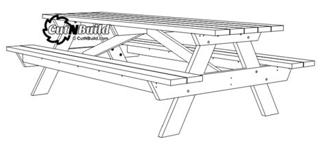 8 Foot Picnic Table Plans CutNBuild