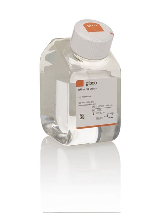 Gibco Water For Injection WFI For Cell Culture 500 ML Chemicals