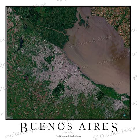 Buenos Aires Satellite Map Print | Aerial Image Poster