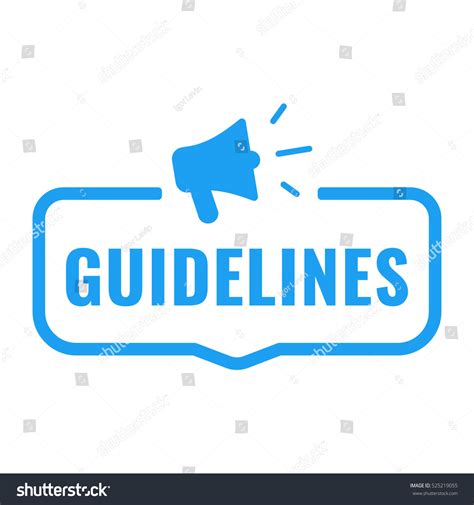 Guidelines Badge Megaphone Icon Flat Vector Stock Vector Royalty Free