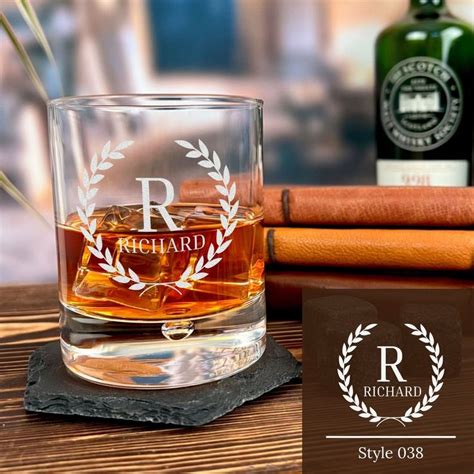 Personalised Monogram Scotch Whisky Glass Engraved Scottish Whisky