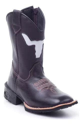 Bota Texana Infantil Masculina Boi Vazado Em Couro Country Frete Gr Tis