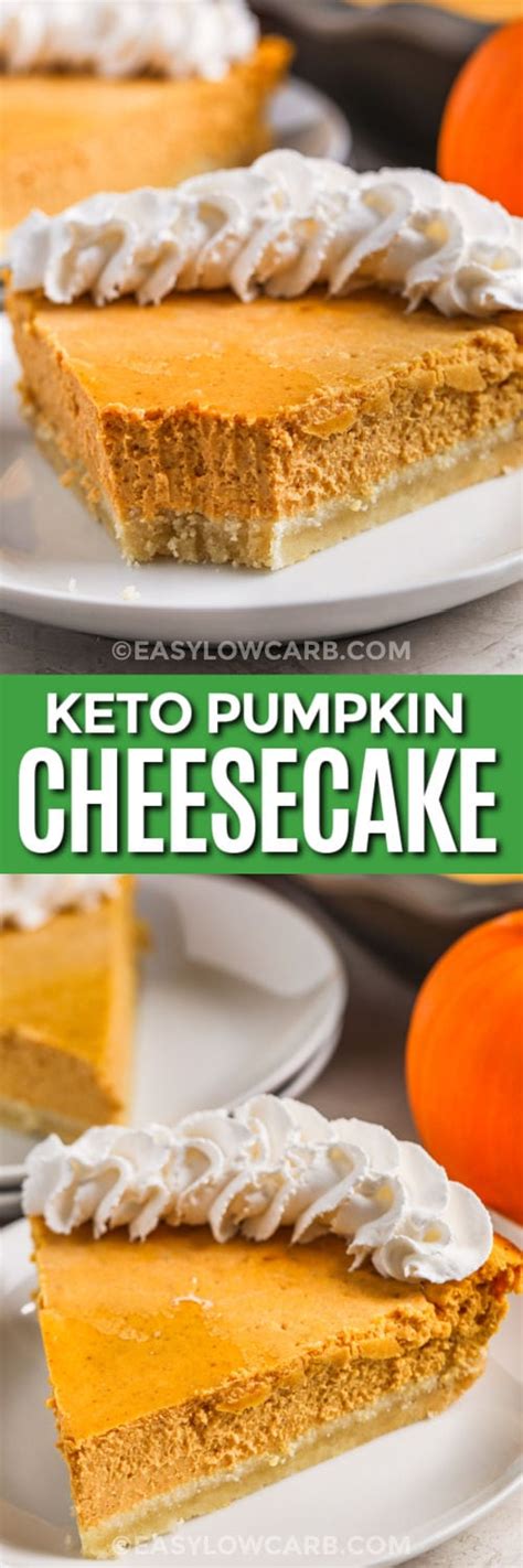 Keto Pumpkin Cheesecake Easy Almond Crust Easy Low Carb