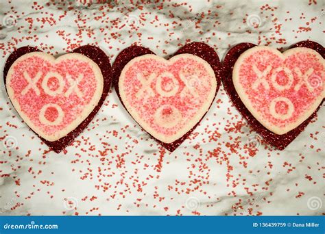 Heart Shaped Sugar Cookies Stock Image Image Of Decorated