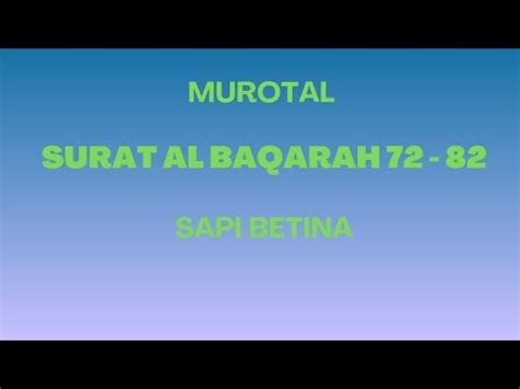 SURAT AL BAQARAH 72 82 MERDU Ngaji Ngajionline Ngajibareng