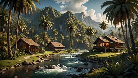 Cozy Cabins Among The Palm Trees Ai Generated Artwork Nightcafe Creator