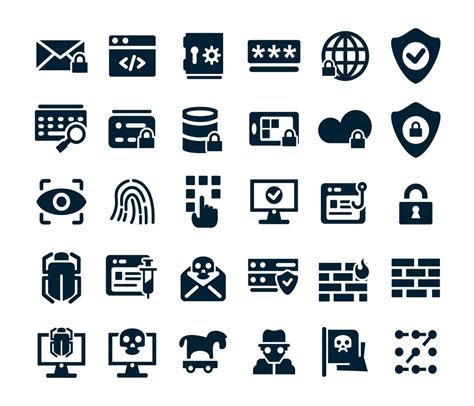 Cyber Security Icon Set Collection 10365817 Vector Art At Vecteezy