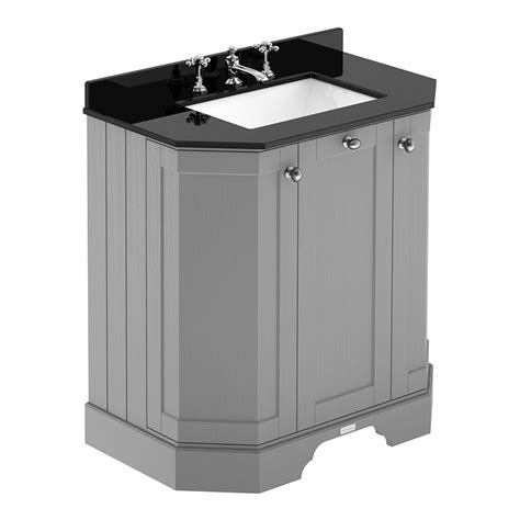 Old London By Hudson Reed Mm Door Angled Vanity Unit Black