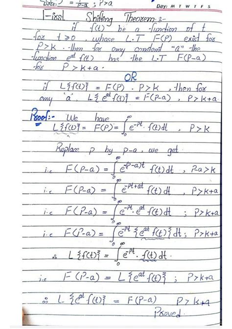 SOLUTION First Shifting Theorem And Examples Studypool